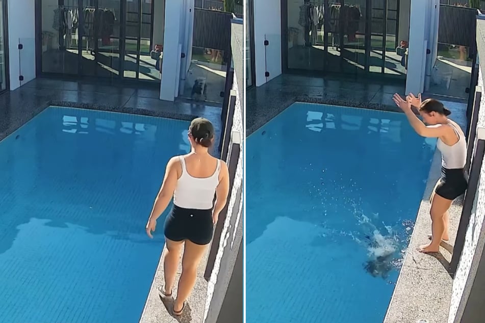 Der Fauxpas sollte sich sogar noch einmal wiederholen - und die Hundehalterin musste erneut zur Rettung ins Wasser hüpfen.