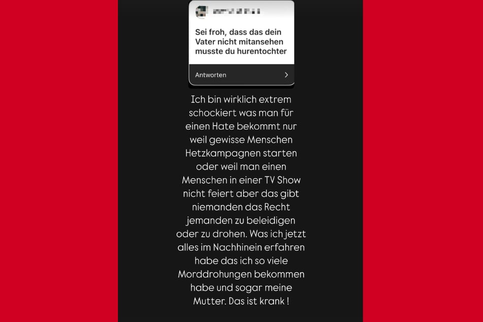 In einer Instagram-Story vom gestrigen Mittwoch äußerte sich die 28-Jährige schriftlich zu den gegen sie gerichteten Anfeindungen.