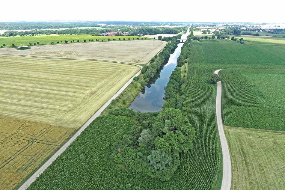 Das Kanalende des Elster-Saale-Kanals.