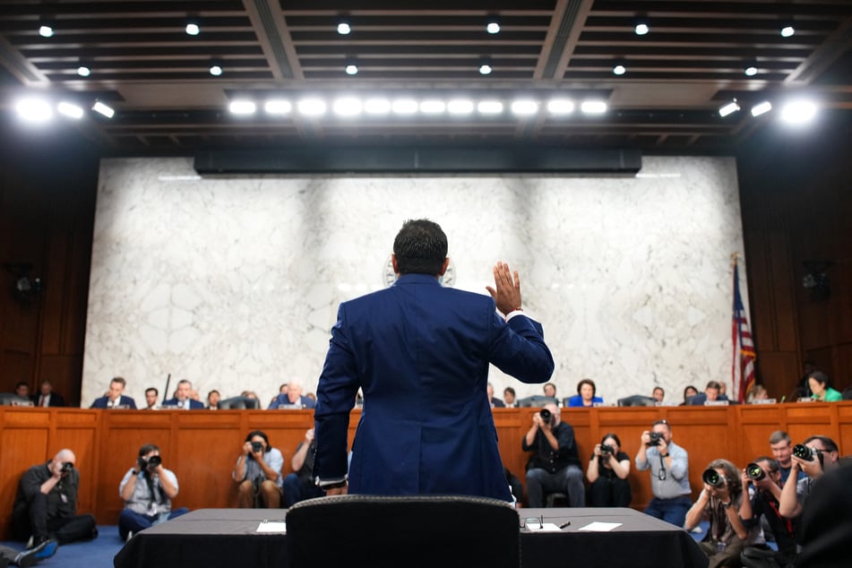 Kash Patel is sworn in to testify before the Senate Judiciary Committee in the Hart Senate Office Building on Capitol Hill in Washington DC on September 16, 2025.