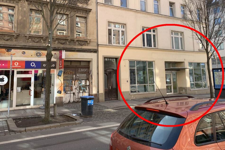 In dem rot umrandeten Geschäft an der Eisenbahnstraße soll bald die neue Polizeiwache entstehen.