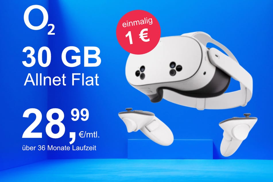 Die Meta Quest 3s im o2 Mobile M inkl. 30 GB+ für einmalig nur 1 Euro.