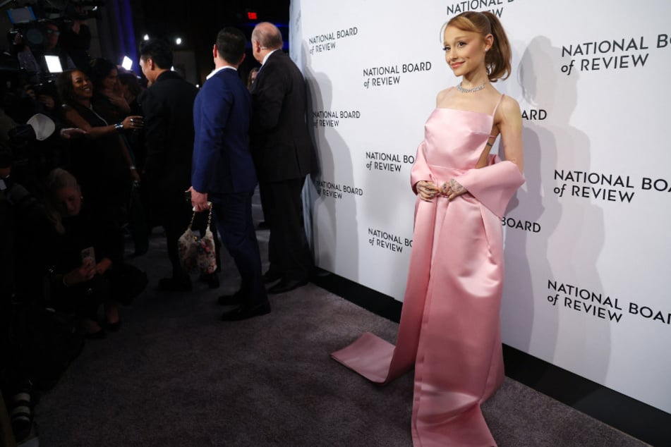 Ariana Grande poses for photos at the 2025 National Board of Review Gala in New York City on January 7, 2025.