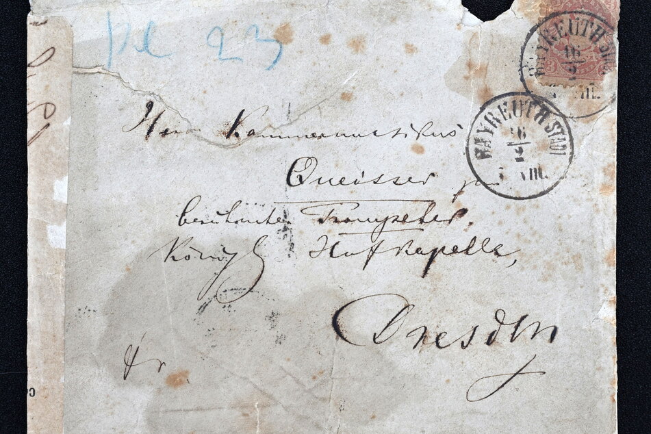 Der originale Briefumschlag aus dem Jahr 1875 lagert im Archiv der Bibliothek Chemnitz.
