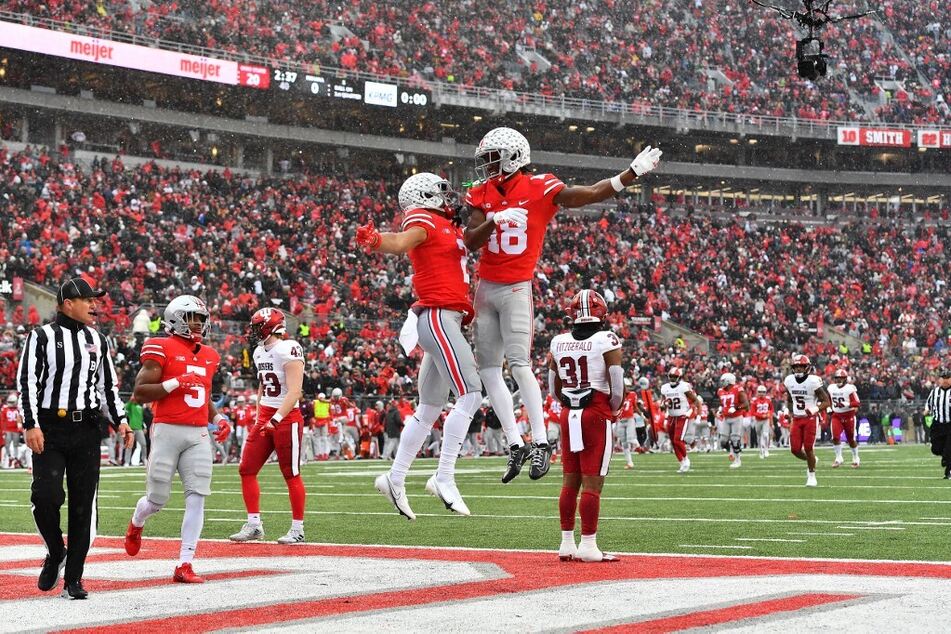 Ohio State's Marvin Harrison Jr. (r.) and Emeka Egbuka (l.) are the college football preseason favorite dynamic duo.