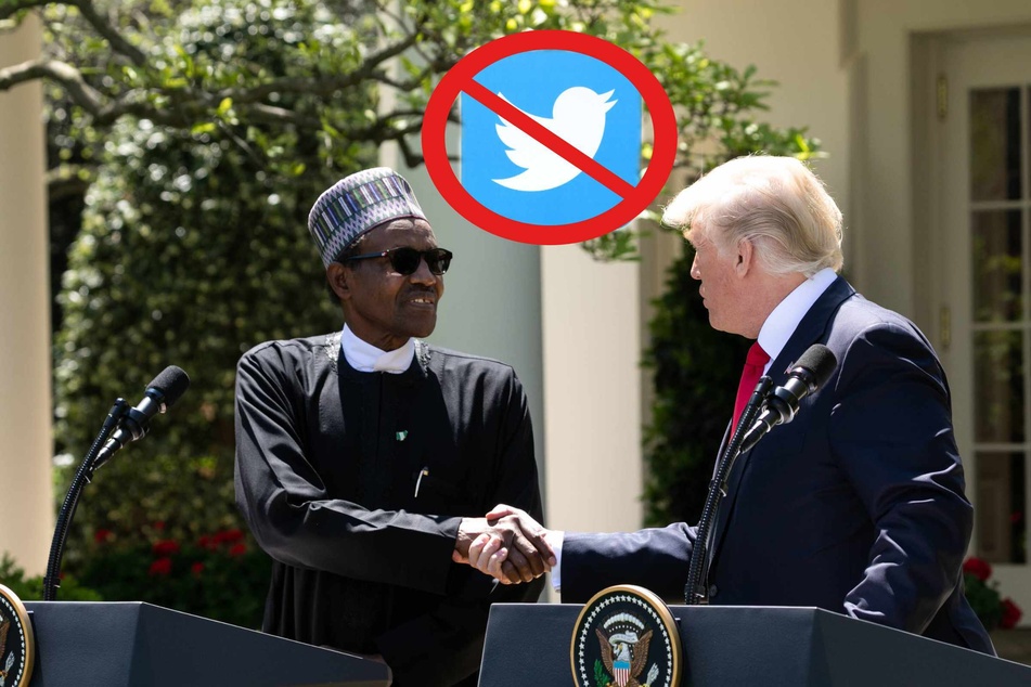 Ex-President Donald Trump (r.), and President Muhammadu Buhari of the Federal Republic of Nigeria met at the White House in 2018.