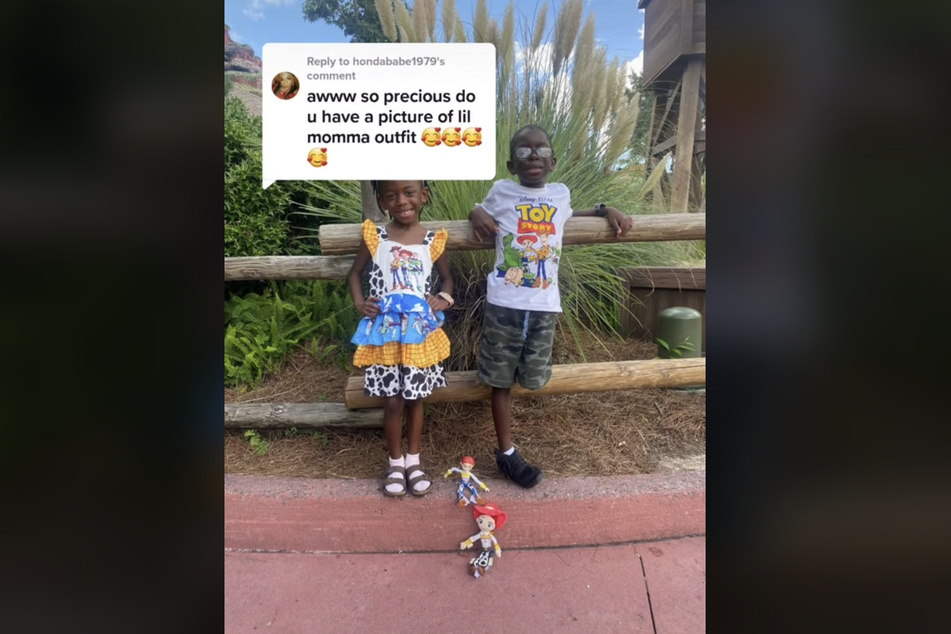 In a reply to a user comment on the original video, the father posted a pic of his two children wearing their best Toy Story gear.