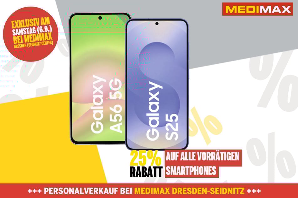 25 Prozent Nachlass auf alle Geräte aus dem Bereich Smartphones.