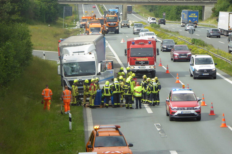 Ein Laster kam am Montagmorgen von der A72 ab.