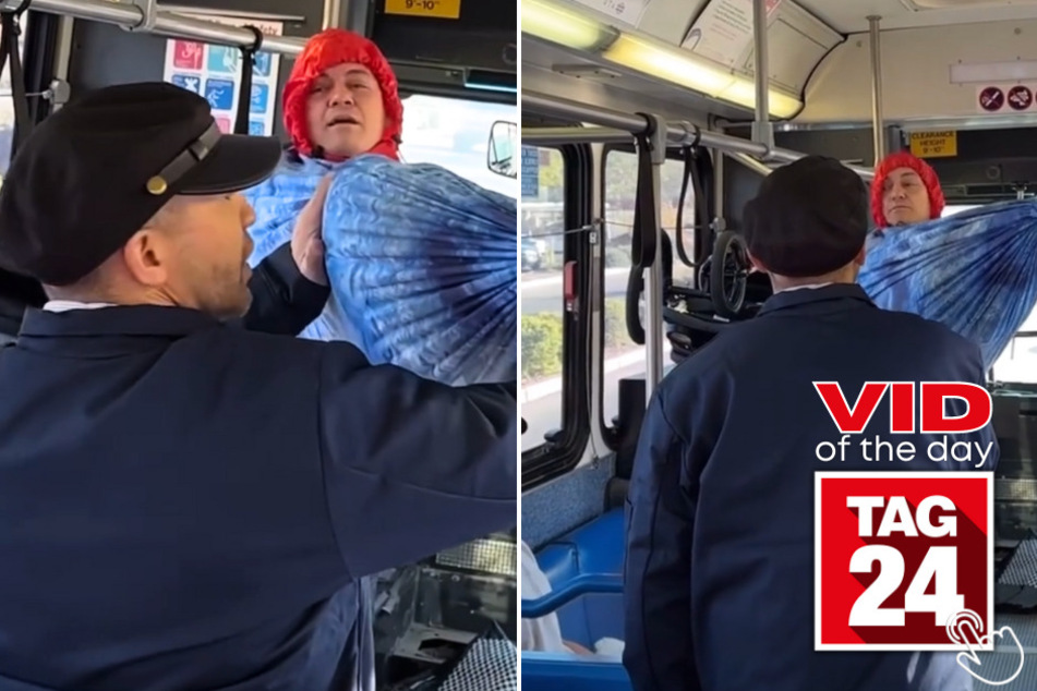 Today's Viral VIdeo of the Day features the aftermath of a man who was asked to leave his hammock setup while riding a bus.