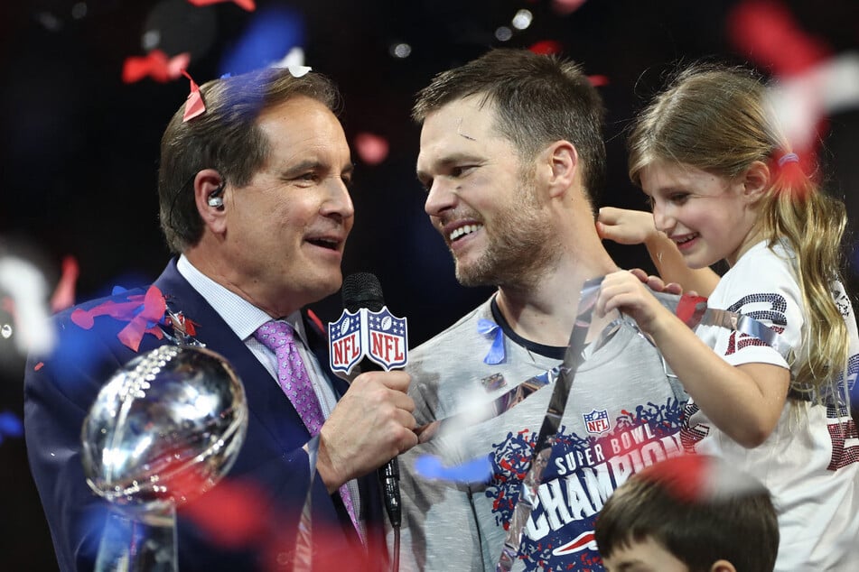 Quarterback-Superstar Tom Brady (M.) gewann sechs seiner sieben Super-Bowl-Titel mit den New England Patriots.