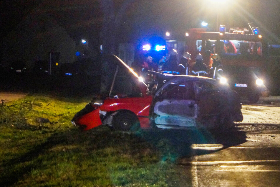 Auto kracht gegen Baum und gerät in Brand: Fahrerin kommt ums Leben