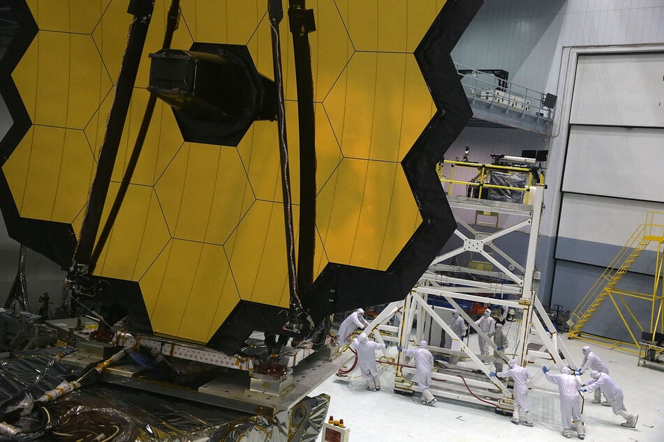The James Webb Space Telescope is made up of 18 hexagonal, gold-coated segments, as well as a five-layer sunshield.