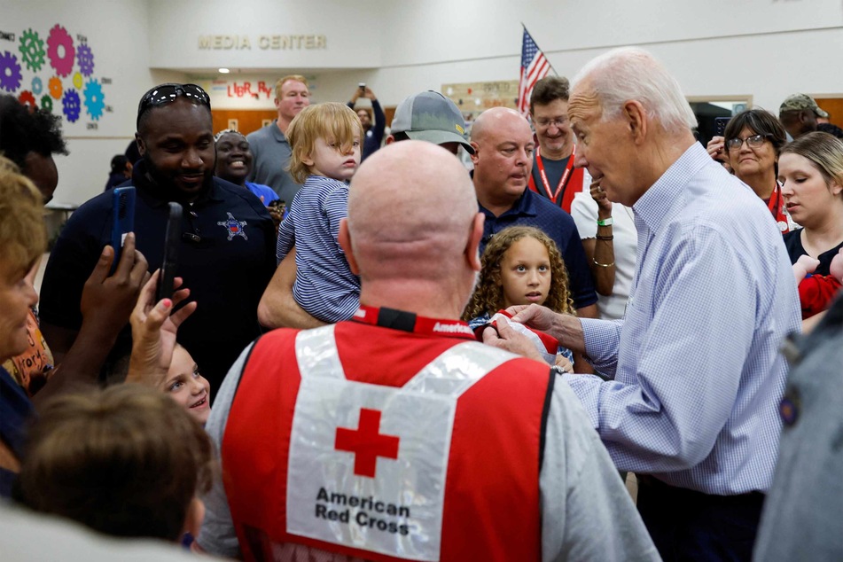 President Joe Biden visited Suwannee Pineview Elementary School during his visit after Hurricane Idalia storm damage in Live Oak, Florida, on Saturday.