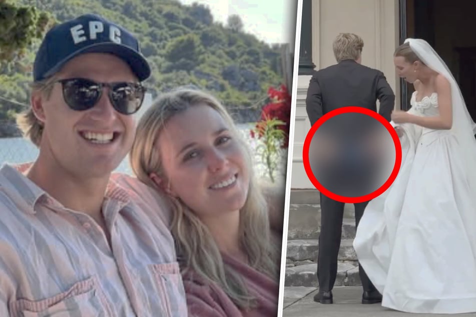 Bräutigam stiehlt Braut bei Hochzeitsfoto die Show: Der Grund ist ultra-peinlich