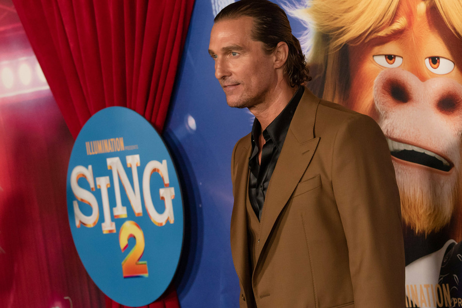 Matthew McConaughey at the December 4 premiere of Sing 2.