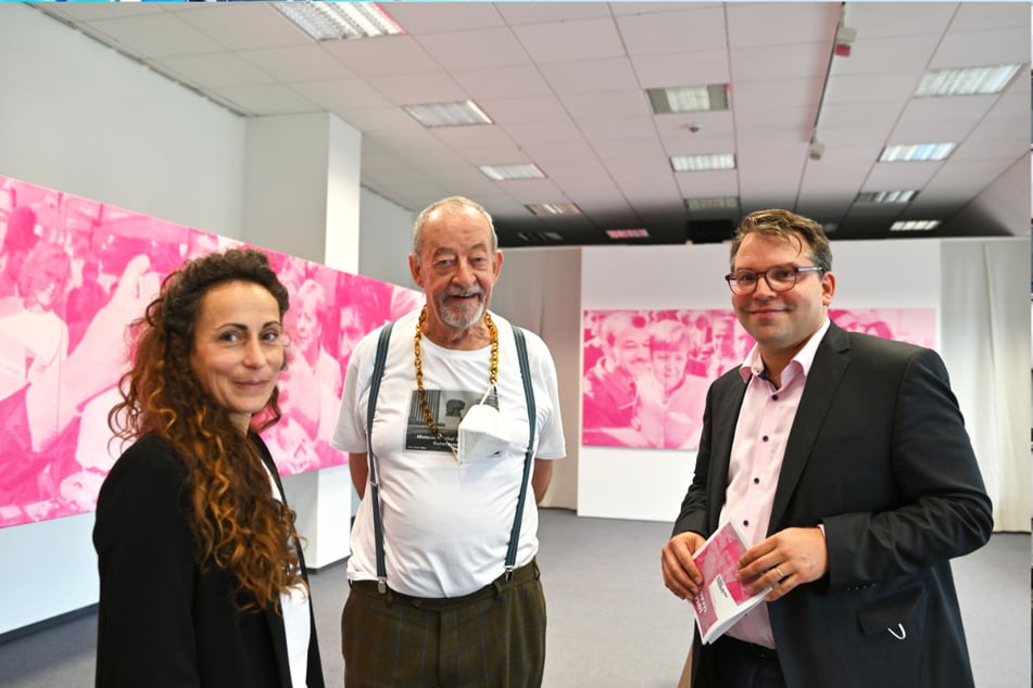 Die Kuratoren (v.l.): Annabell Burger (40), Kasper König (77) und der Leiter der Kunstsammlungen Chemnitz, Frédéric Bußmann (46).