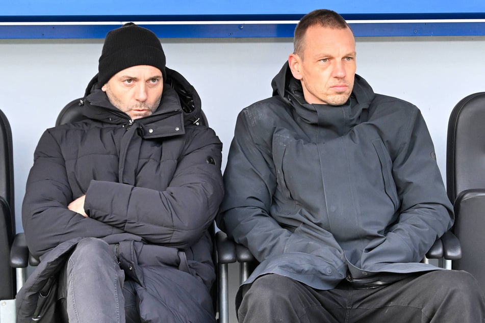 Preußens Boss Ole Kittner (38) traf am Montag die Entscheidung, Alexander Ende (46, l.) zu beurlauben.