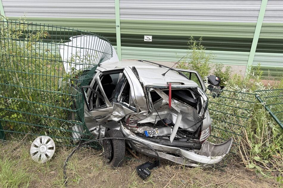 Eines der Autos krachte durch die Wucht der Kollision gegen eine Lärmschutzwand.