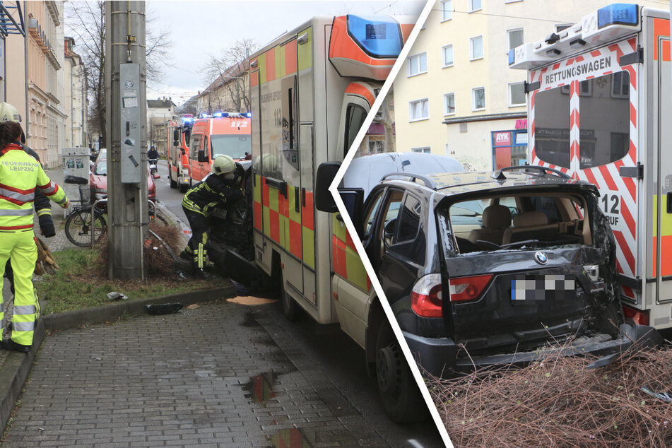 Crash in Leipzig: Mann (82) will Rettungswagen umfahren und bekommt selbst gesundheitliche Probleme