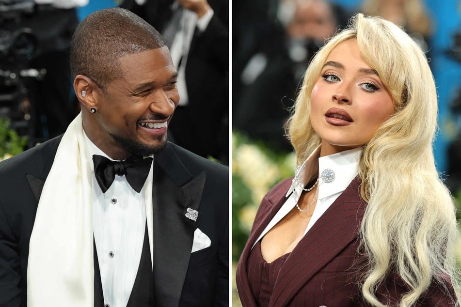 Sabrina Carpenter's (r.) dad has some beef with music industry mainstay Usher (l.) after his recent 2025 Met Gala interaction with the Taste singer! Here's why.