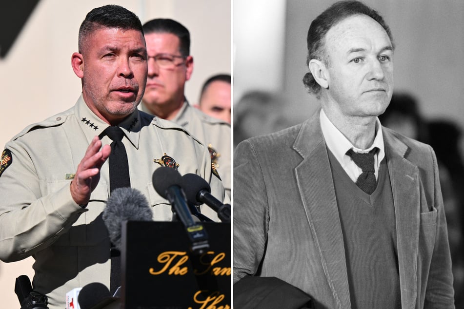 Santa Fe County Sheriff Adan Mendoza (l.) said Gene Hackman was probably dead for some nine days when his body was found inside his home.