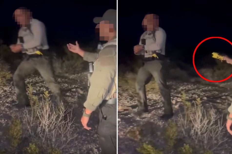 Der damalige Beamte Alejandro G. (27, r.) verlangt die Übergabe des Tieres, auch mit einem Taser.
