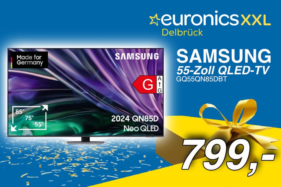 Der 55-Zoll Samsung QLED-TV für 799 Euro.