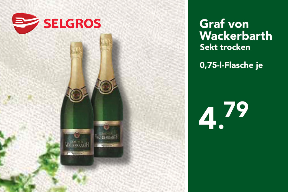 Graf von Wackerbarth Sekt
für nur 4,79 Euro.