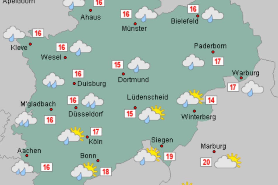 Der Wochenstart in NRW wird regnerisch, dafür zeigt sich in den nächsten Tagen aber immer wieder die Sonne.