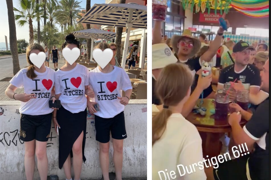 Auf Instagram gab Katharina Dürr (39) Einblicke in das Ballermann-Abenteuer ihrer Kinder. Mit dabei war auch eine Freundin (M.) der Zwillinge (12).