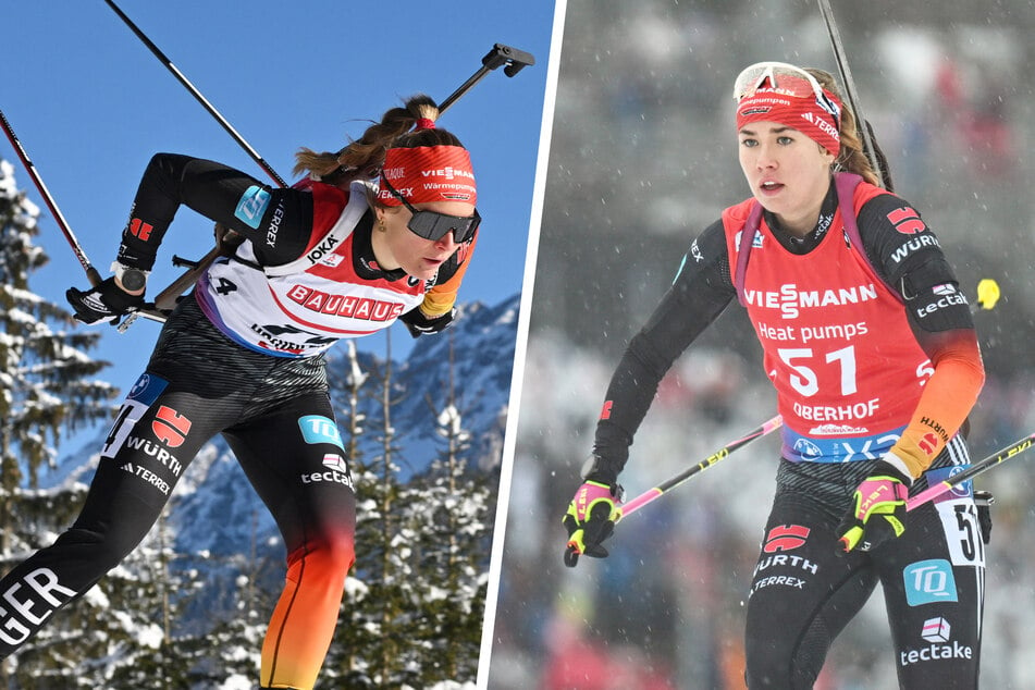 Marlene Fichtner (21, l.) und Julia Kink (20) reisen nur für die Staffel nach Antholz - doch potenziell dürfen sie nicht einmal beide an den Start gehen.