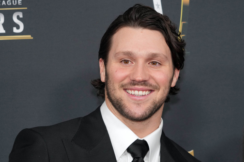 Buffalo Bills quarterback Josh Allen poses on the red carpet before the Super Bowl LIX NFL Honors at Saenger Theatre in New Orleans, Louisiana.