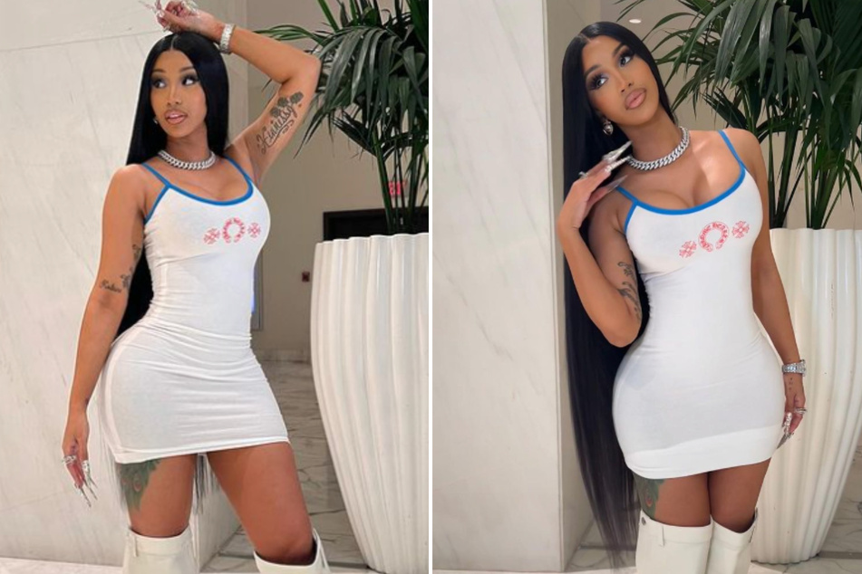 Fans love Cardi B's all-white look, which she modelled in an Instagram post.
