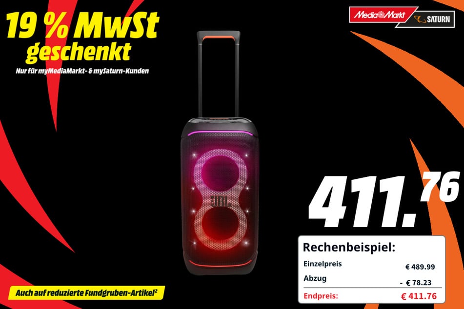 JBL-Partylautsprecher für 411,76 Euro.