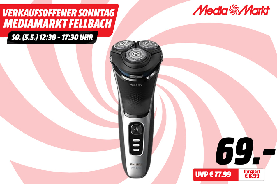 Philips-Rasierer für 69 statt 77,99 Euro.