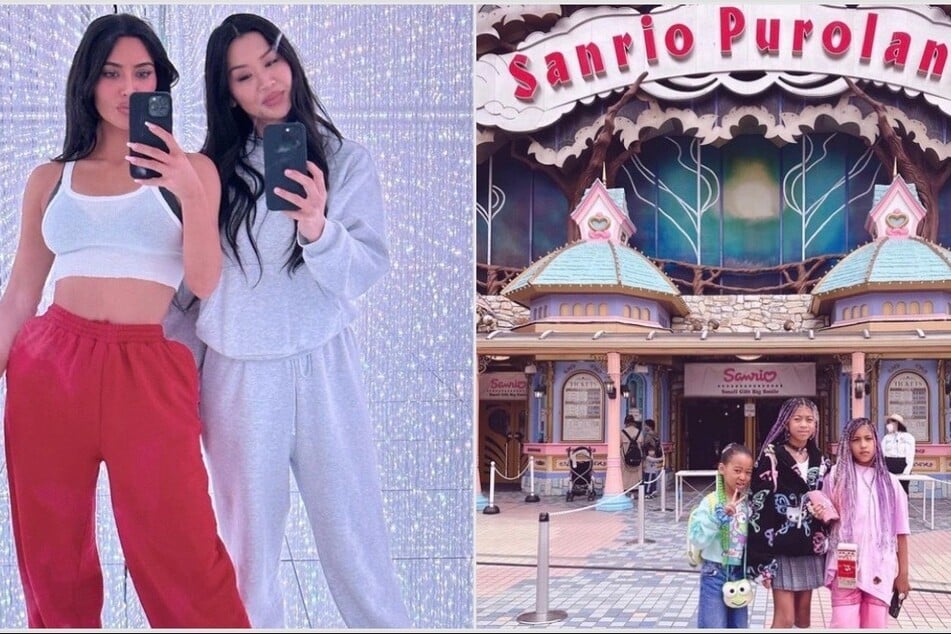 The West kids are certainly enjoying their time in Japan per Kim Kardashian's (l) latest Instagram snaps.