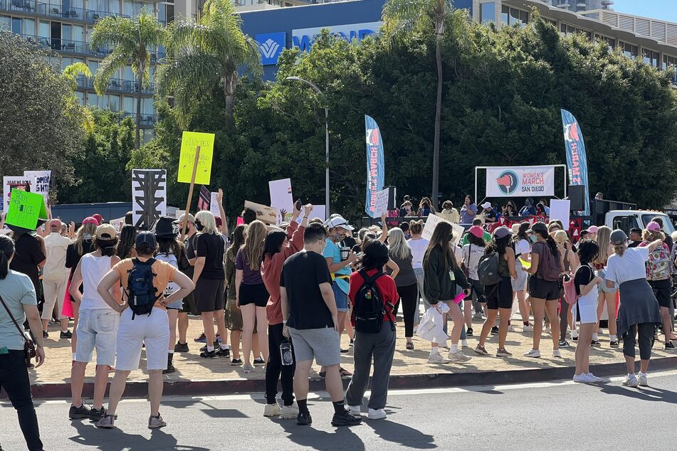 Protesters gathered in San Diego on Saturday to join the fight for abortion access and women's healthcare.