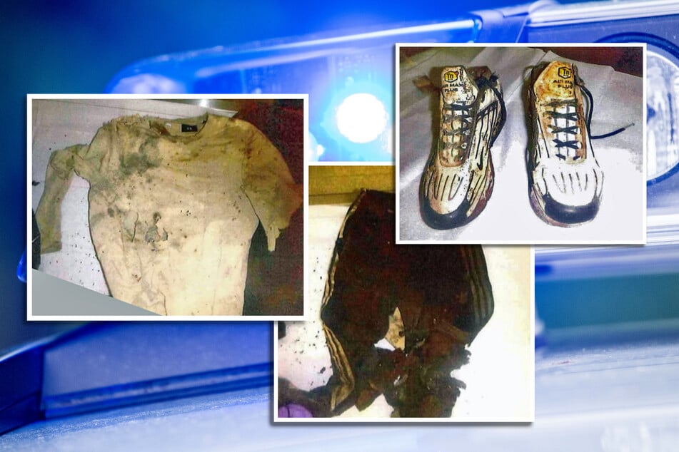 Drei der Kleidungsstücke, die der Verstorbene getragen hatte.