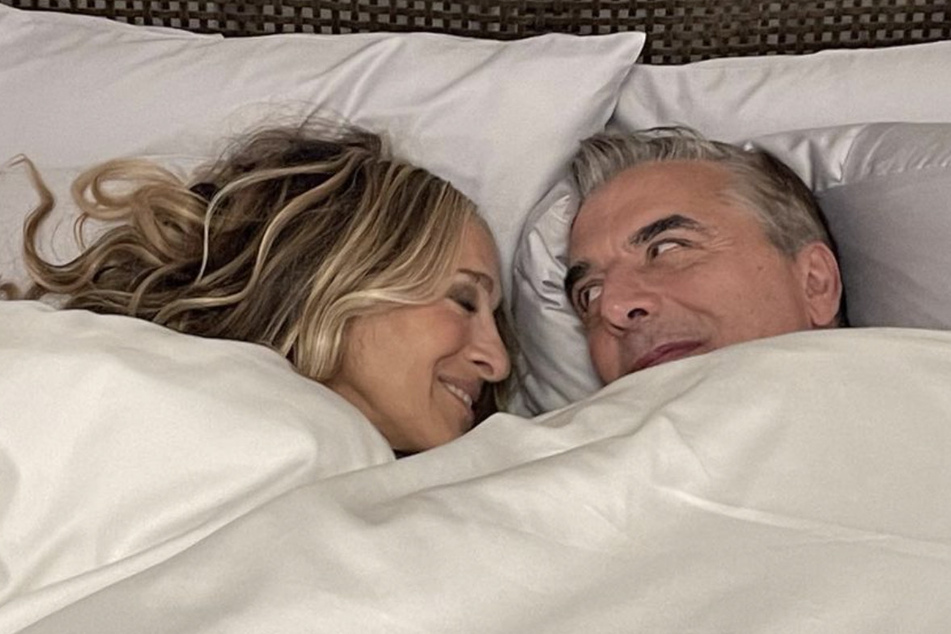 Chris Noth (r.) recently reprised his iconic role, John James Preston aka Mr. Big, in the HBO Max revival And Just Like That, opposite Sarah Jessica Parker.