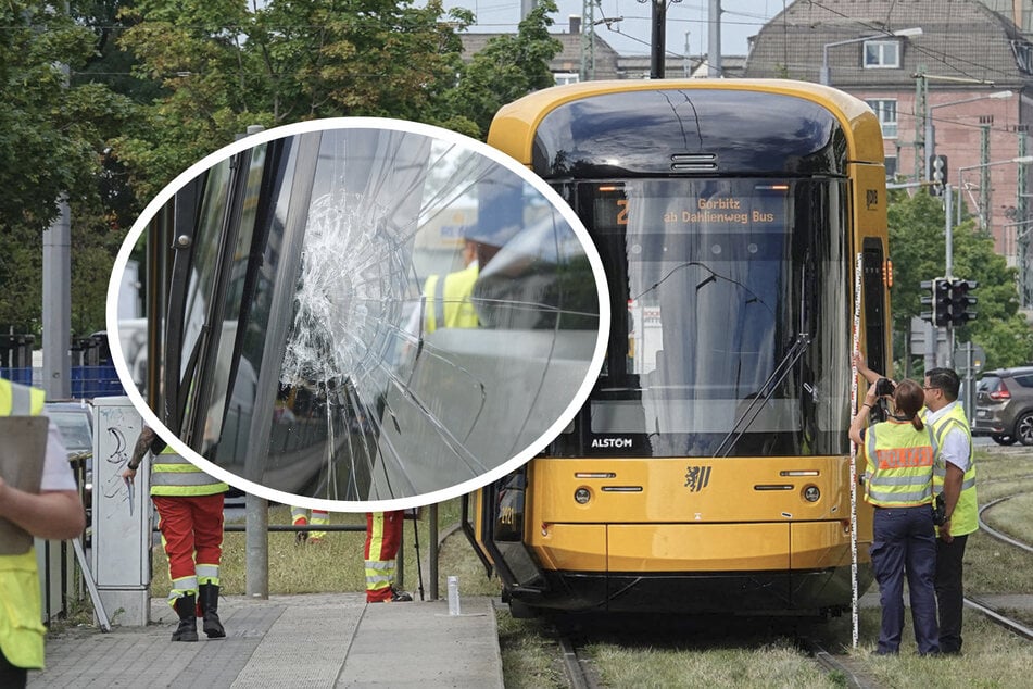 Straßenbahn erwischt Fußgänger: Mann prallt gegen Scheibe