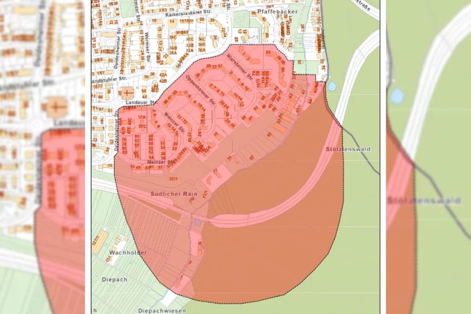 Der Radius beträgt 400 Meter um den Fundort.