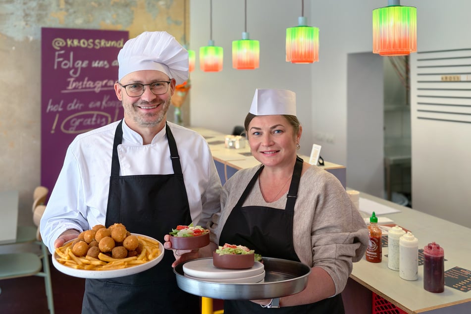 Die gefüllten Fleischbällchen von Dmytro Volkov (48) und Iryna Smirnova (46) gibt es ab 7 Euro pro Portion.