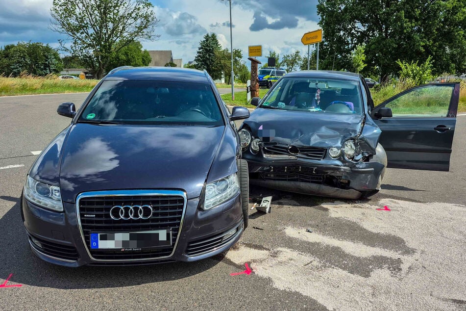 In Beerwalde stießen ein Audi und ein VW zusammen.