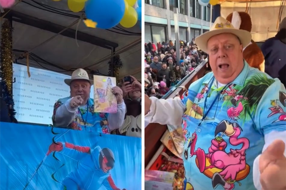 Auch der Kleingartensheriff Michael Baumann (62) war beim Rosensonntagsumzug mit dabei.