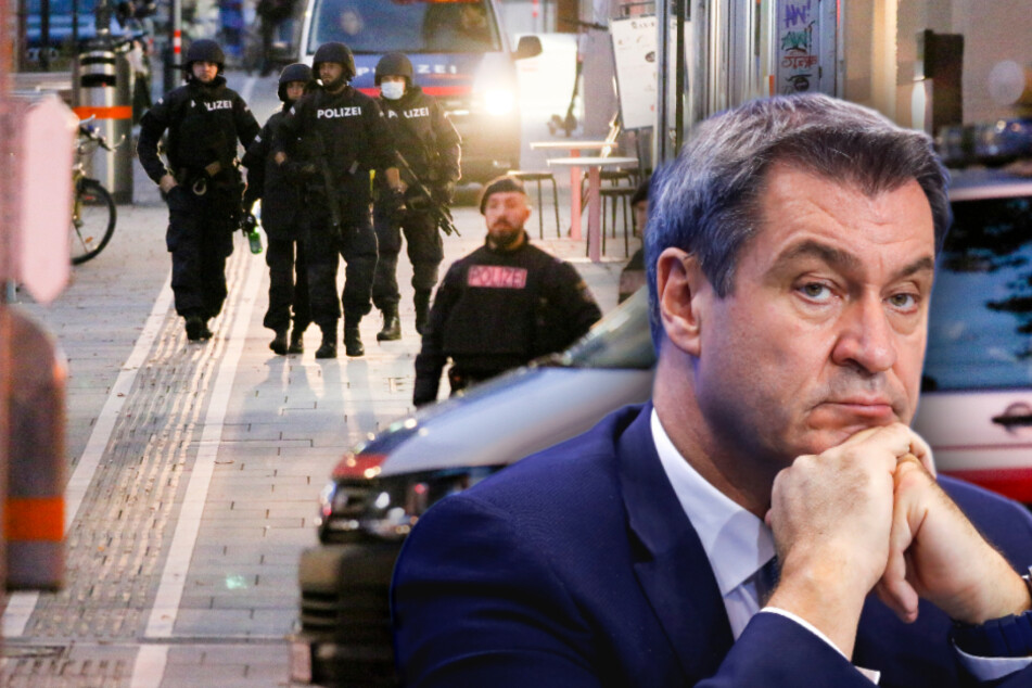 Ministerpräsident Markus Söder (53, CSU) ist schockiert über den Anschlag in Wien. (Bildmontage)