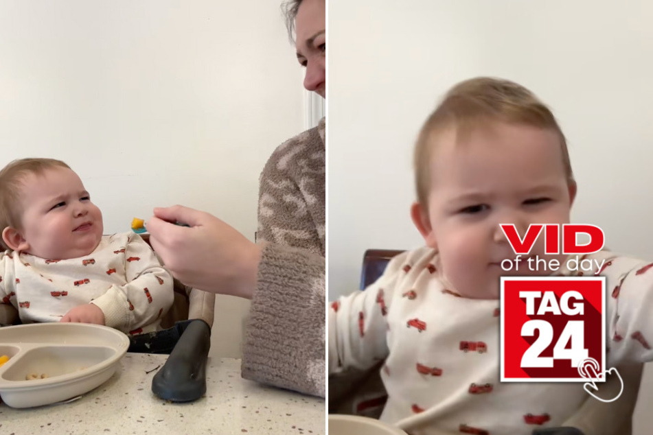 viral videos: Viral Video of the Day for February 23, 2025: Baby says "no way" to peaches with hilarious reaction