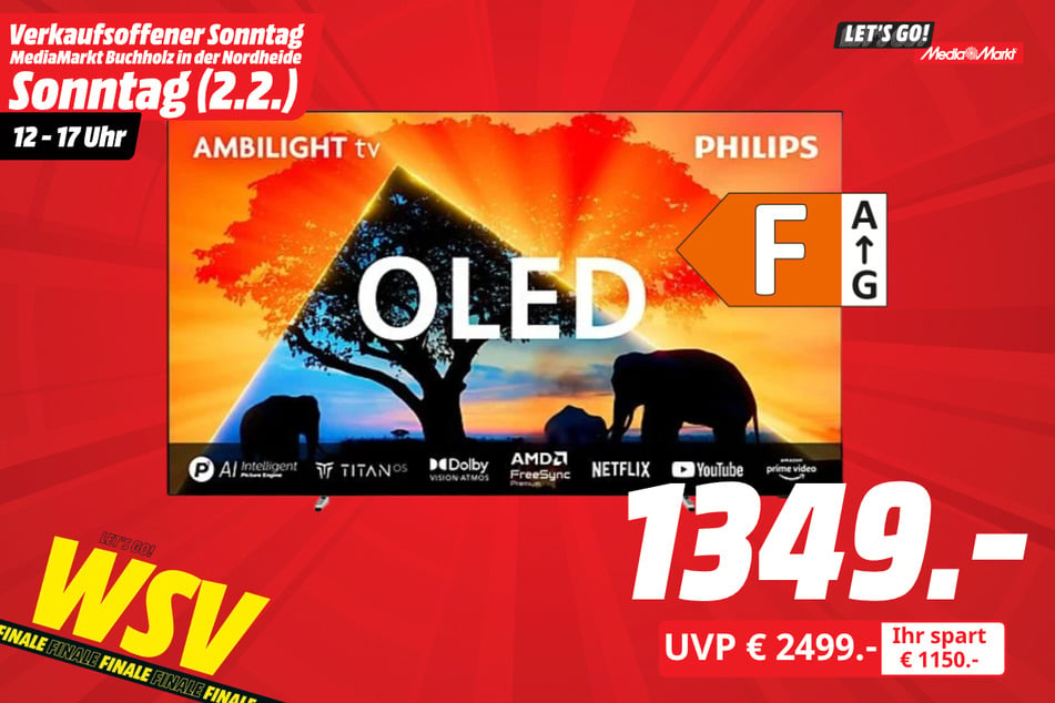 65-Zoll Philips-Fernseher für 1.349 statt 2.499 Euro.