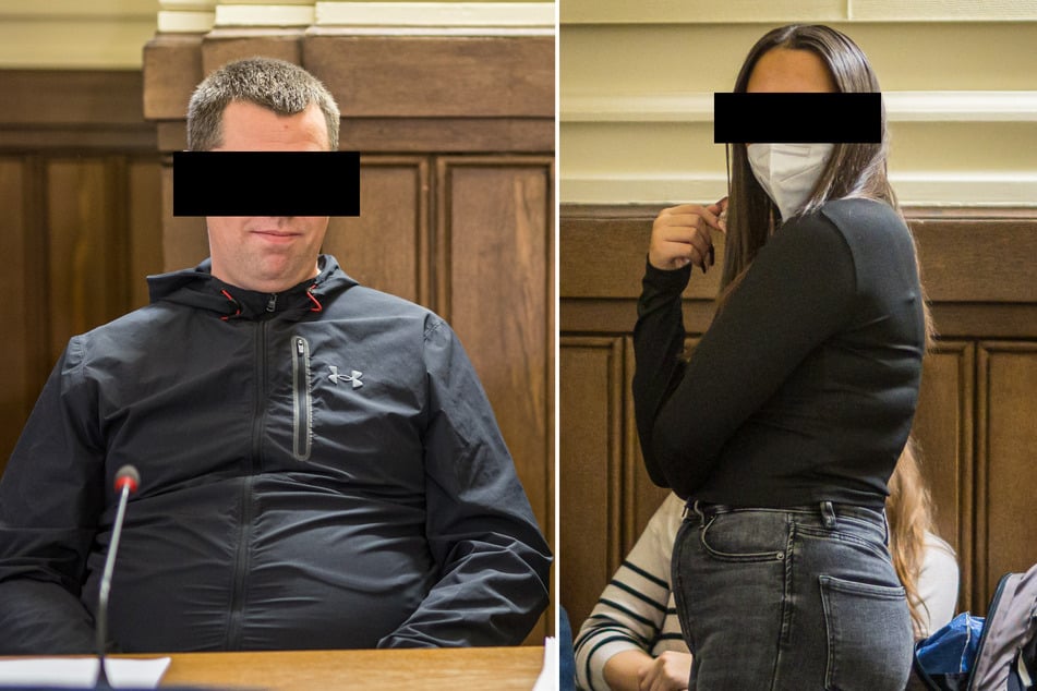 Die angeklagte Betrüger-Bande Damien A. (31, l.), Chaymae B. (20) ...