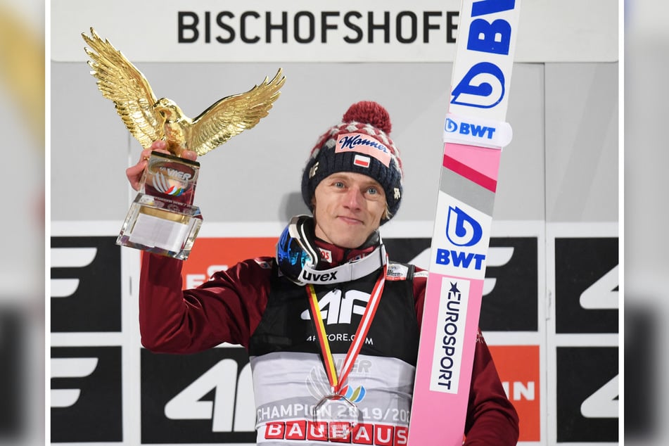 Dawid Kubacki (35) holte 2019/20 den Tournee-Gesamtsieg, schloss den Wettbewerb zudem einmal als Zweiter und einmal als Dritter ab.